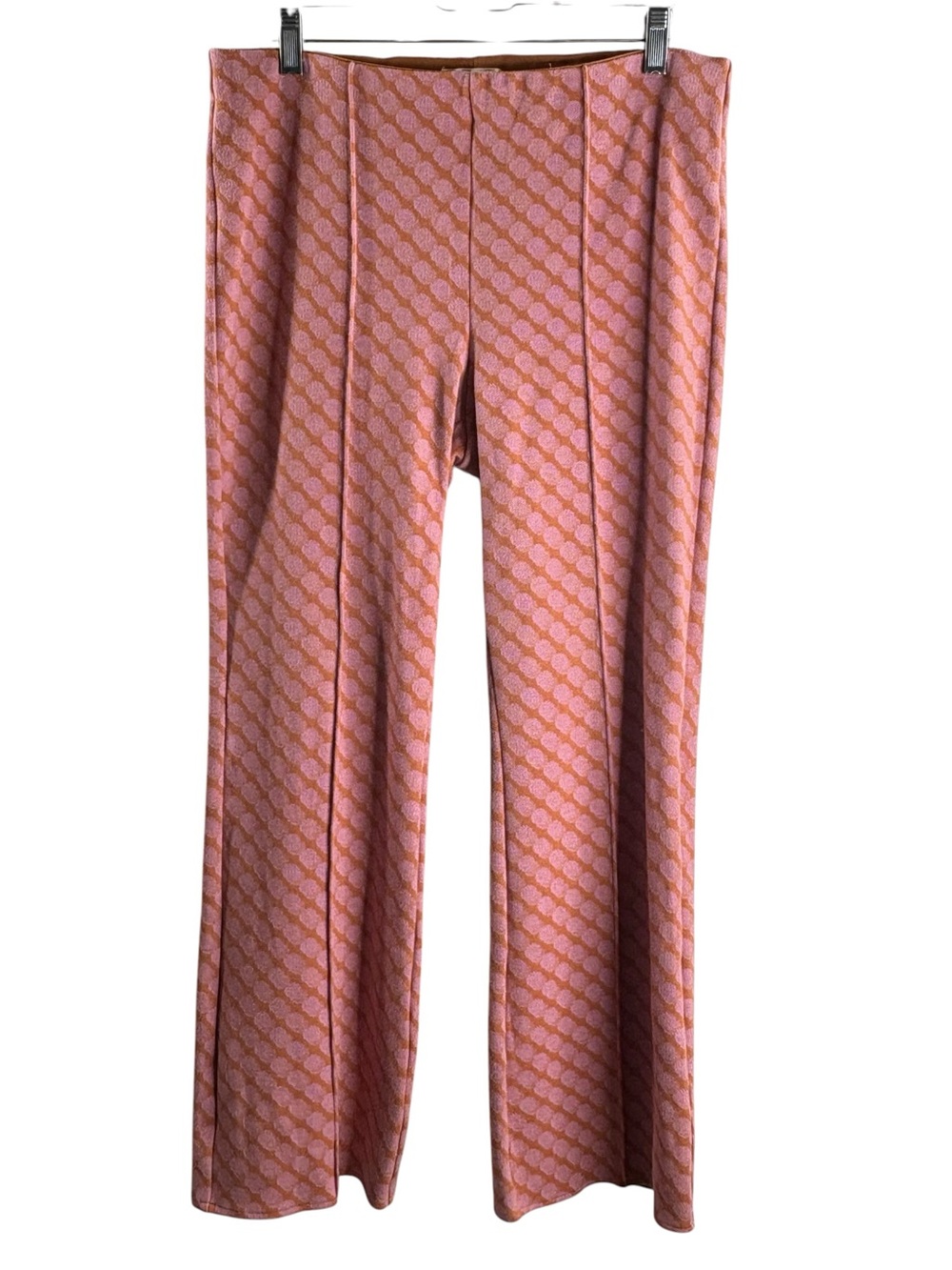 Anthropologie Maeve The Collette Pink Patterned Wide-Leg Trousers $108